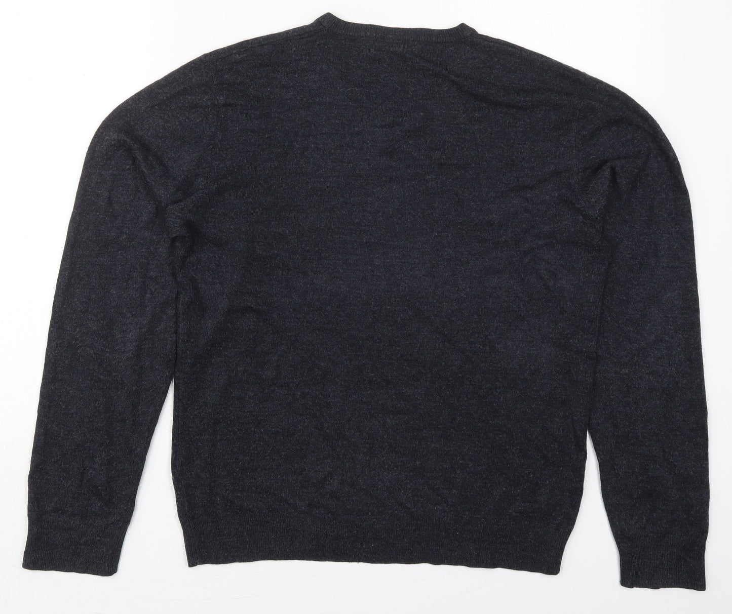 Marks and Spencer Mens Blue V-Neck  Acrylic Pullover Jumper Size M
