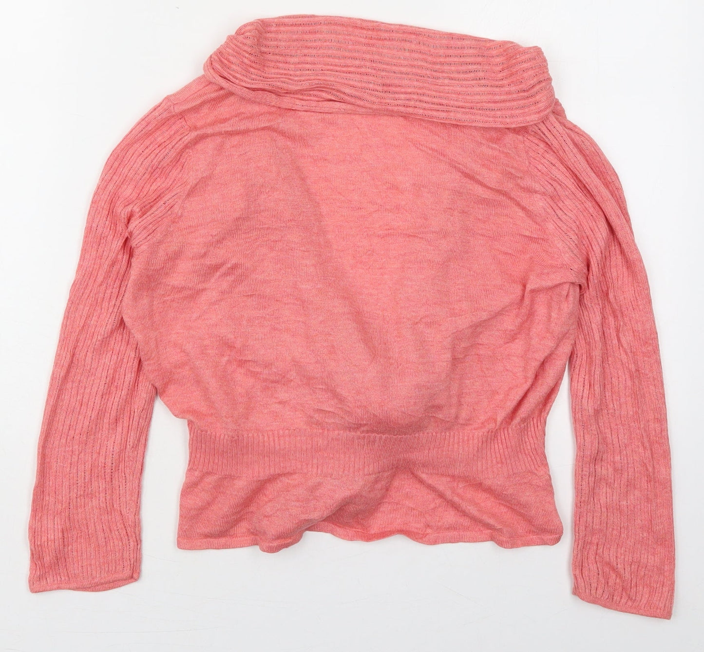 Wallis Womens Pink V-Neck  Viscose Cardigan Jumper Size S