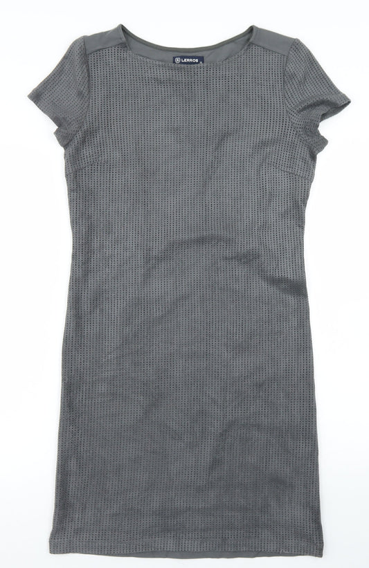 LERROS Womens Grey  Viscose Bodycon  Size 10  Crew Neck