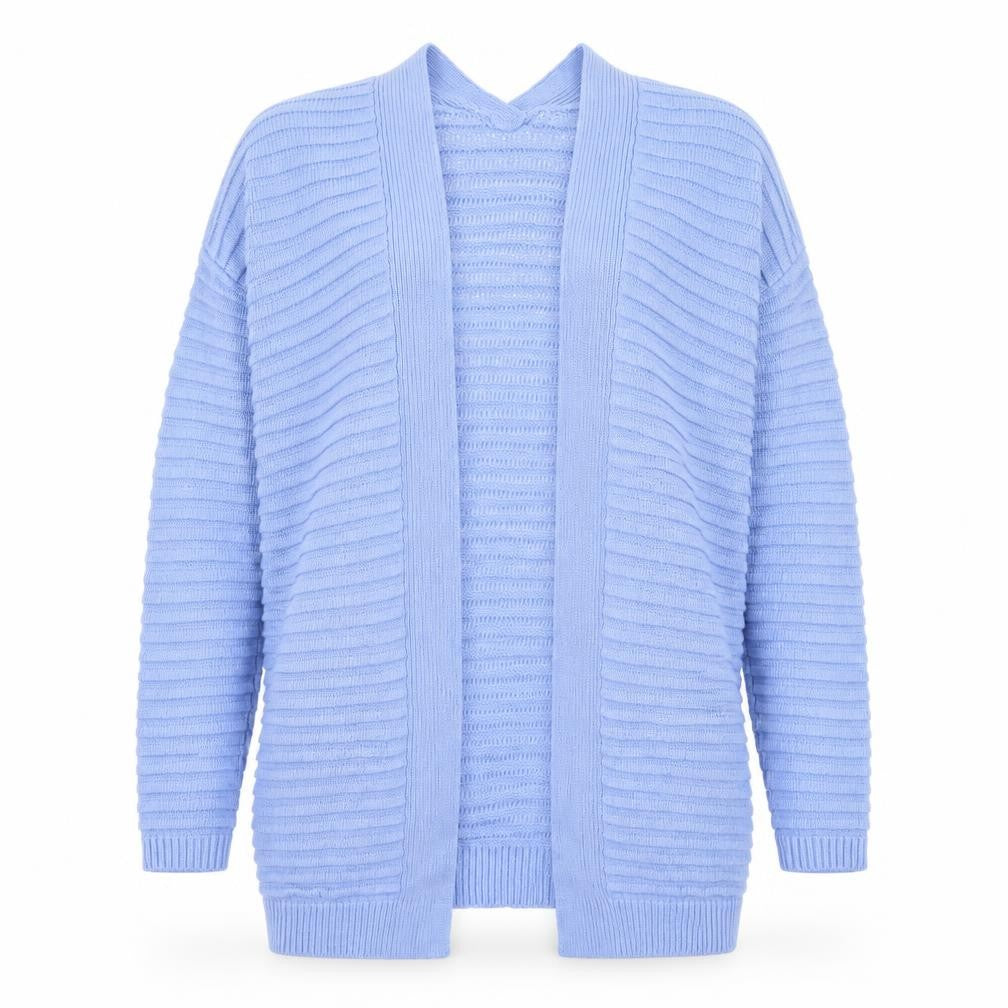 Papaya Womens Blue Round Neck  Acrylic Cardigan Jumper Size S