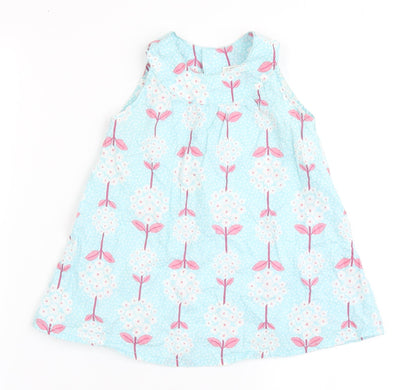 H&M Girls Blue  100% Cotton Basic Blouse Size 9-12 Months Round Neck Pullover