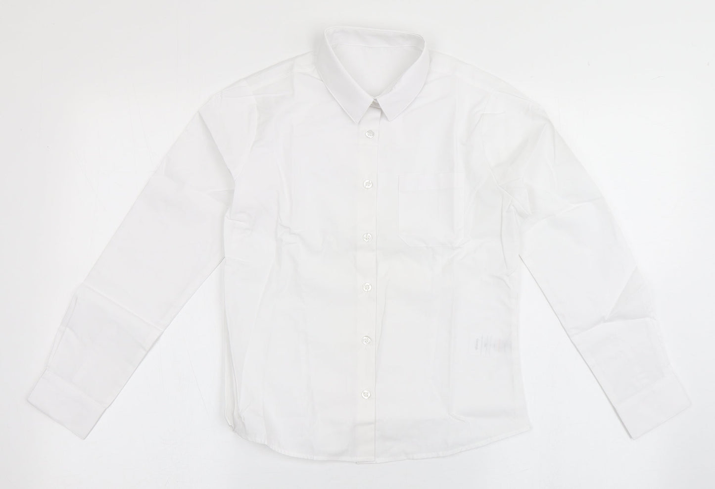 George Girls White  Polyester Basic Button-Up Size 10-11 Years Collared Button - School Wear