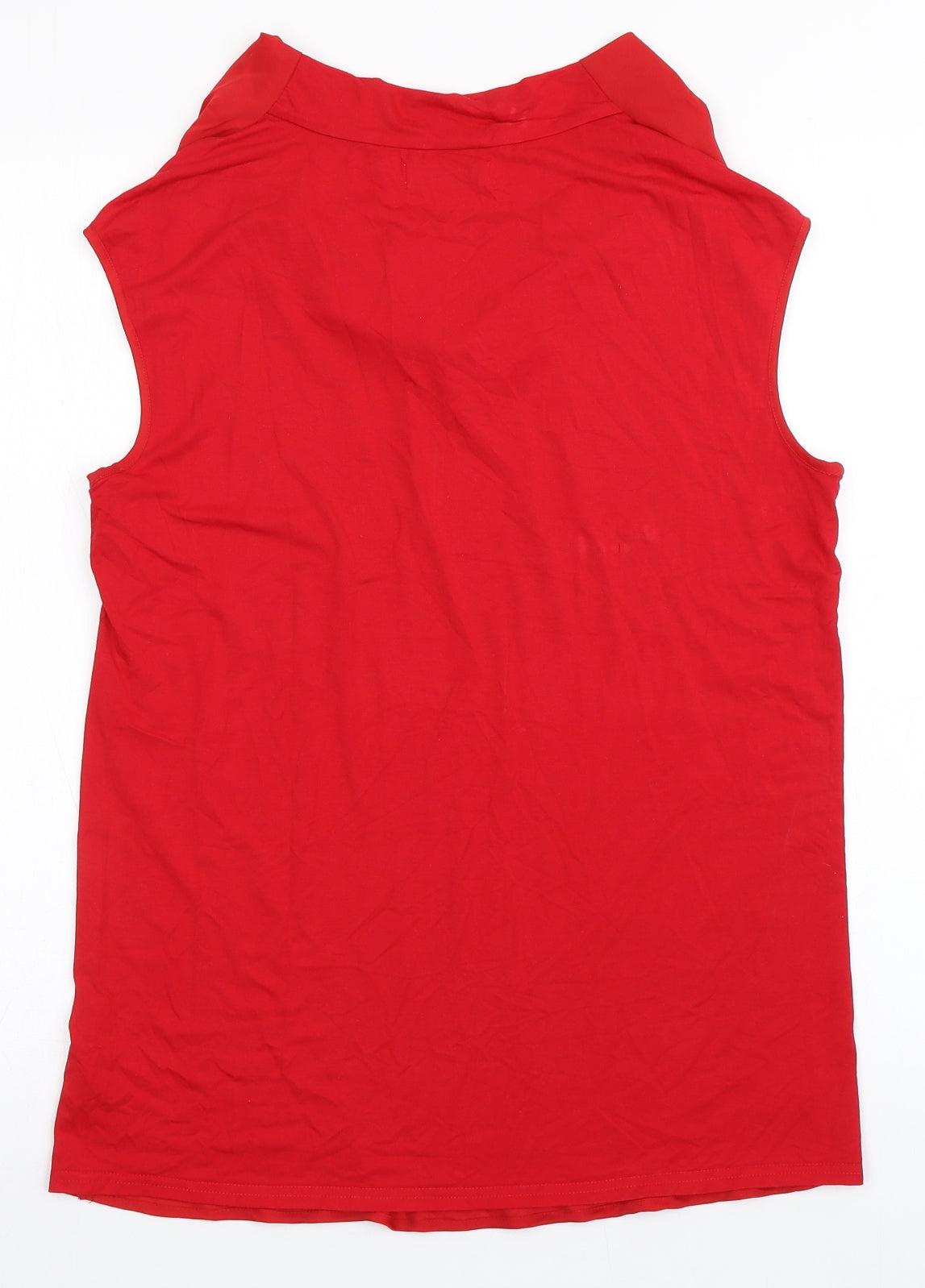 Gallery Womens Red  Polyester Basic Blouse Size 10 Cowl Neck
