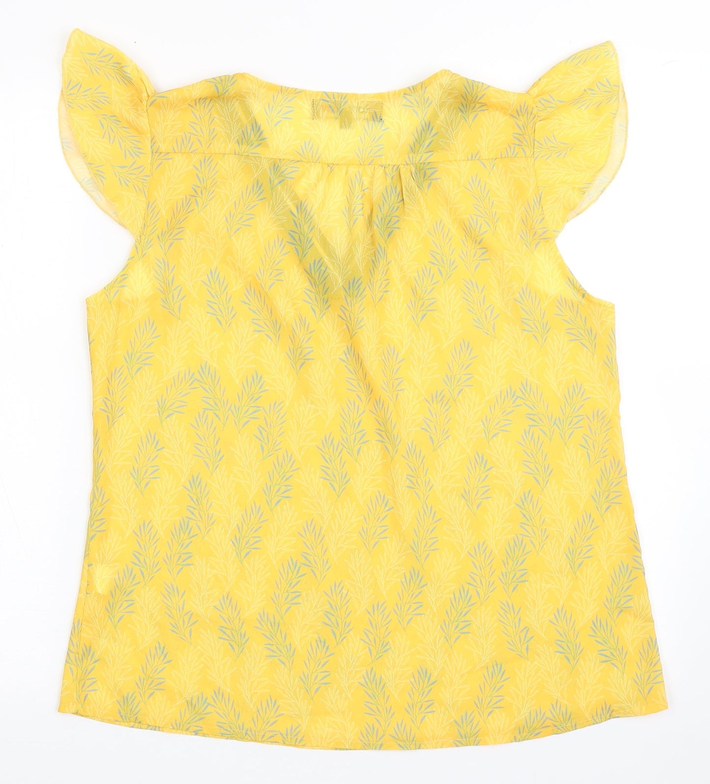 Rant&Rave Womens Yellow  Polyester Basic Blouse Size 12 V-Neck