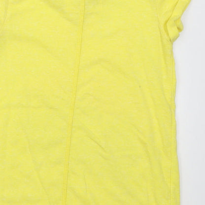 Next Girls Yellow  Polyester Basic T-Shirt Size 7 Years Crew Neck Pullover