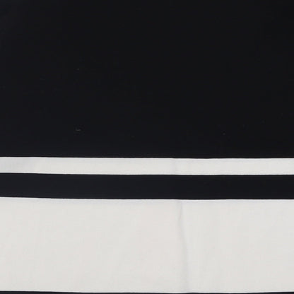 Preloved TU Womens Black High Neck Striped Polyamide Pullover Jumper Size 14 - Label