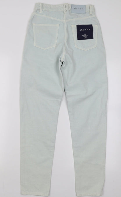 waven Womens Green  Cotton Mom Jeans Size 6 L28 in Regular Button