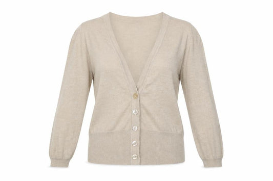 Atmosphere Womens Beige Crew Neck  Viscose Cardigan Jumper Size 8