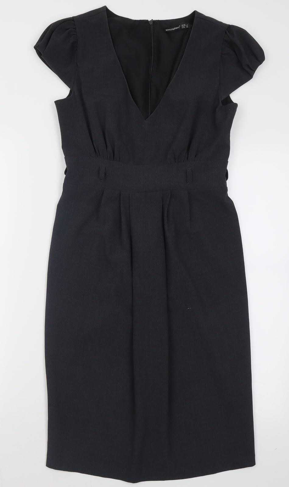 Atmosphere Womens Grey  Polyester A-Line  Size 8  V-Neck Zip