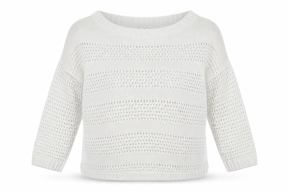 Gap Womens White Round Neck  Cotton Pullover Jumper Size M