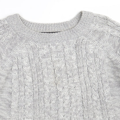 Select Womens Grey Round Neck  Acrylic Pullover Jumper Size 10