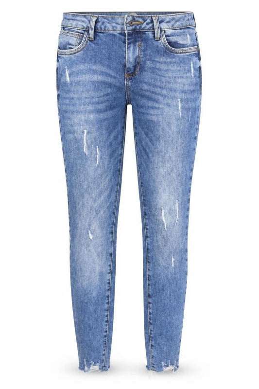 Denim & Co. Womens Blue  Cotton Skinny Jeans Size 8 L27 in Slim Zip
