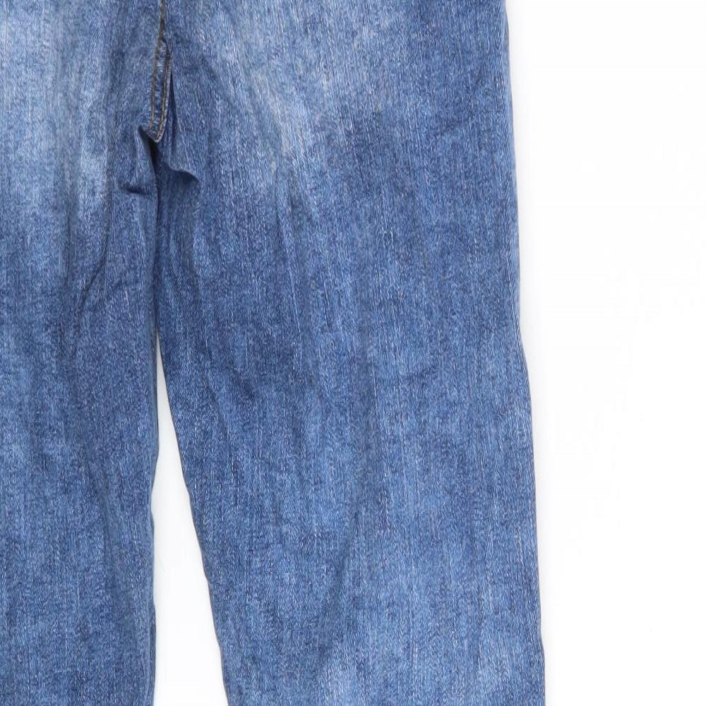 Denim & Co. Womens Blue  Cotton Skinny Jeans Size 8 L27 in Slim Zip