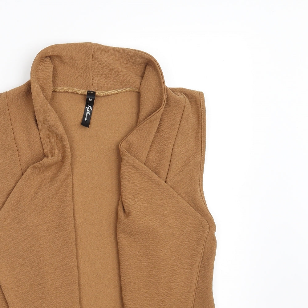Influence Womens Brown V-Neck  Polyester Wrap Jumper Size 10