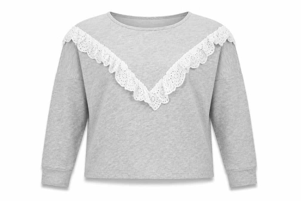 Pep&co  Womens Grey  Polyester Pullover Sweatshirt Size 16  Pullover - Cropped