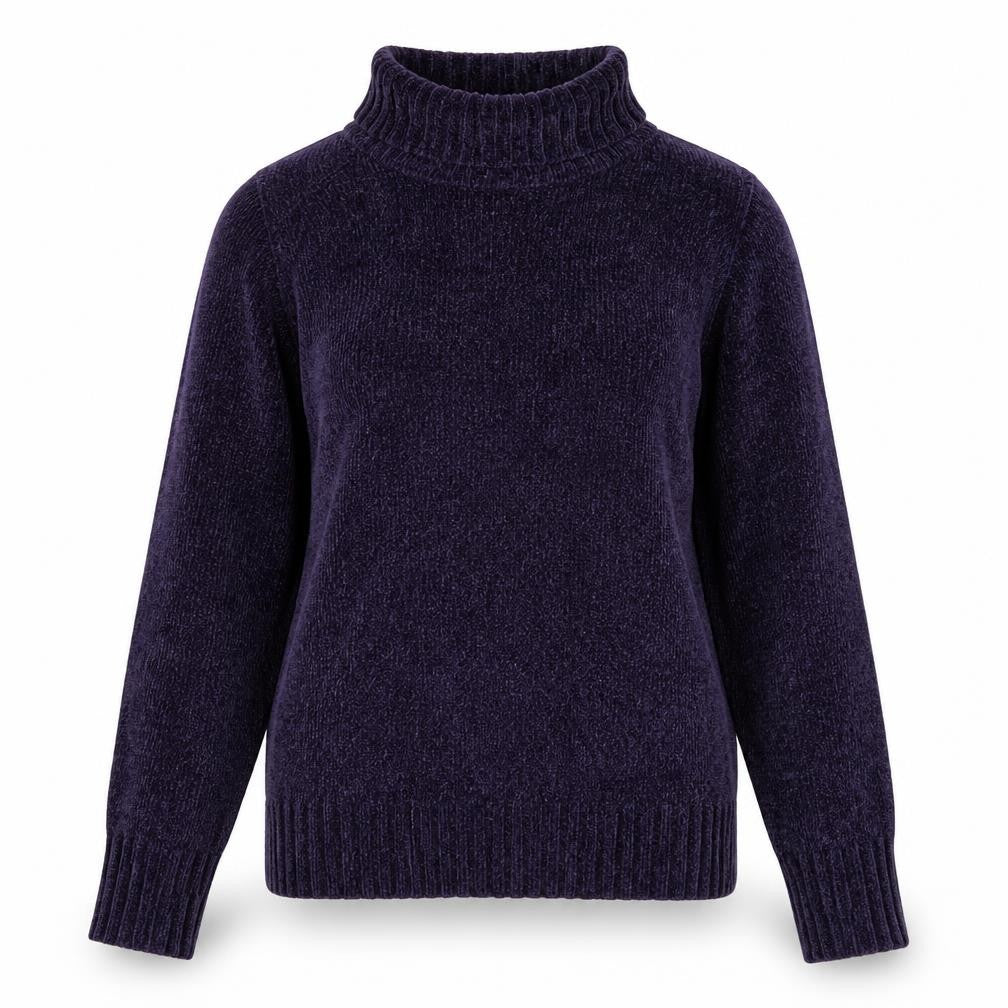 EWM Womens Purple Roll Neck  Viscose Pullover Jumper Size 10