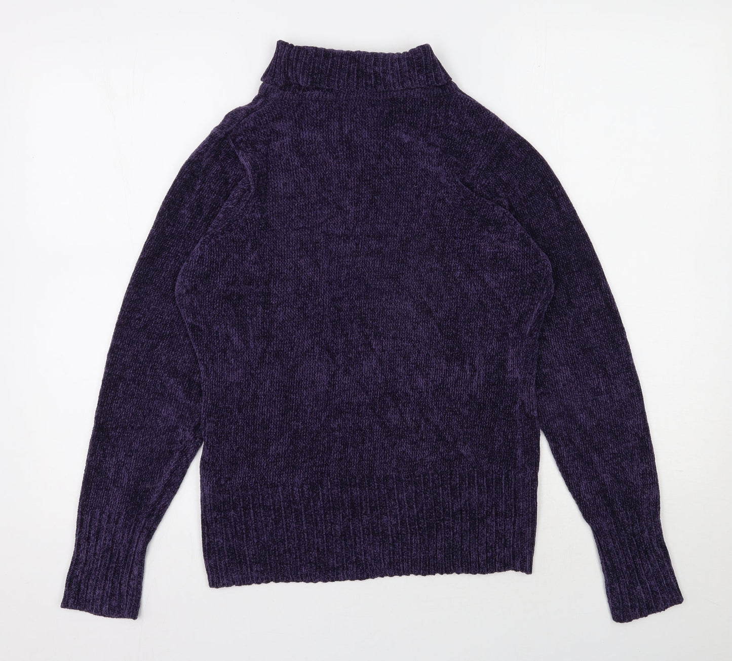 EWM Womens Purple Roll Neck  Viscose Pullover Jumper Size 10