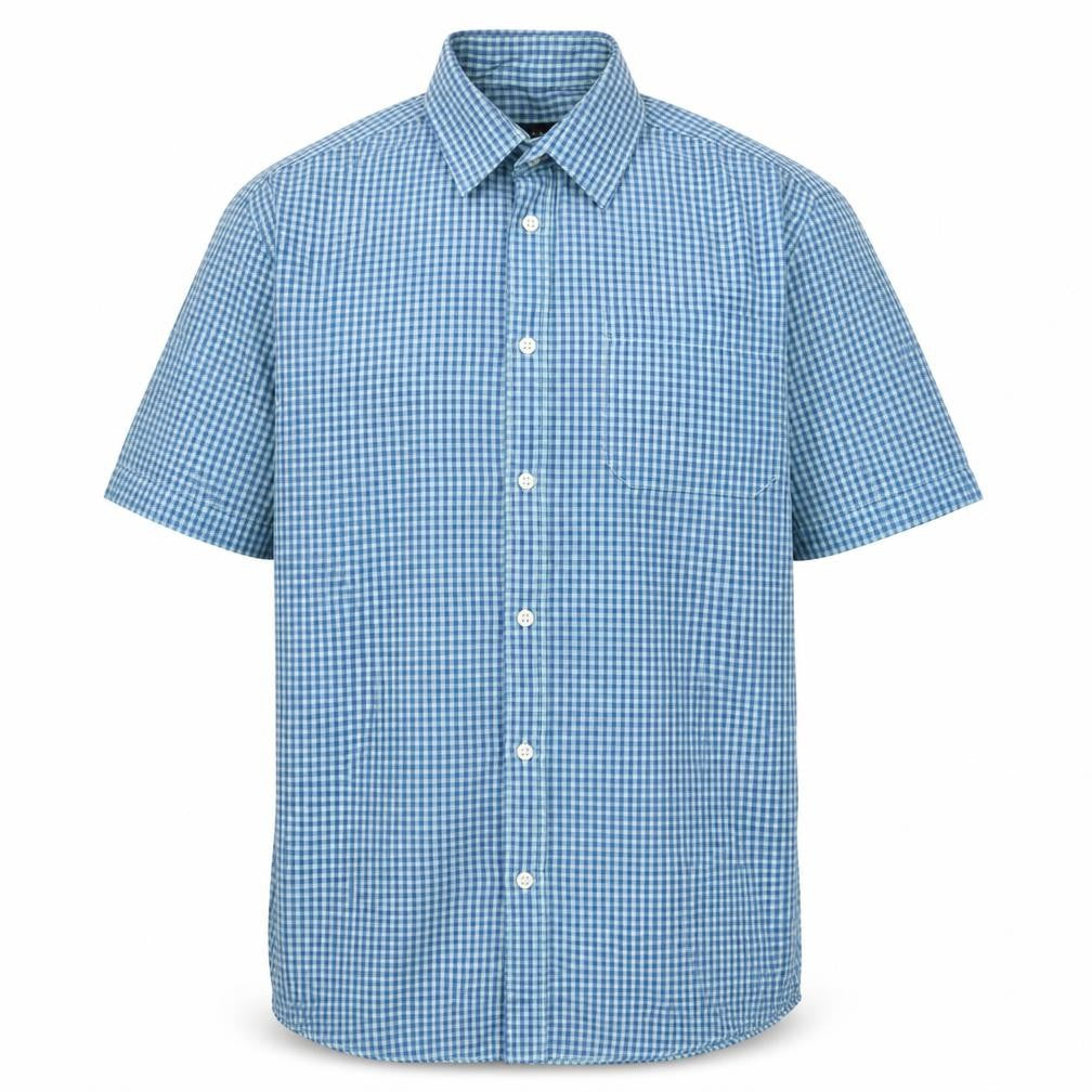 Cedarwood State Mens Multicoloured Check Cotton Button-Up Size 15 Collared Button