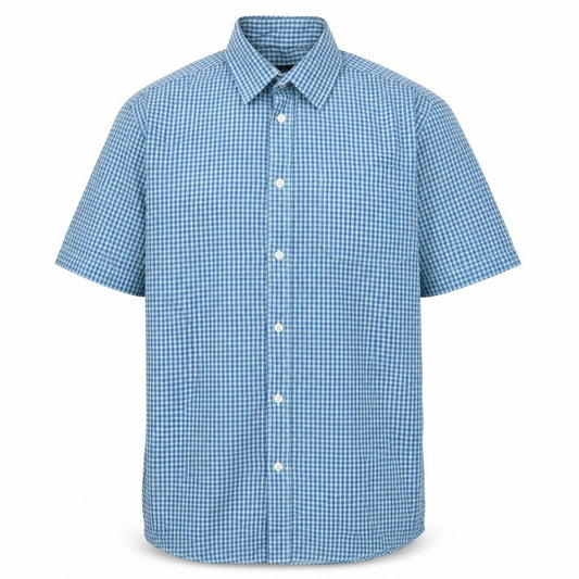 Cedarwood State Mens Multicoloured Check Cotton Button-Up Size 15 Collared Button