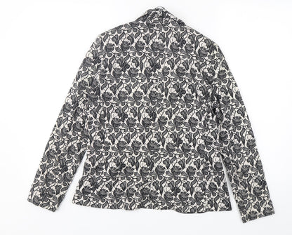 Topshop Womens Multicoloured Floral Cotton Jacket Blazer Size 8