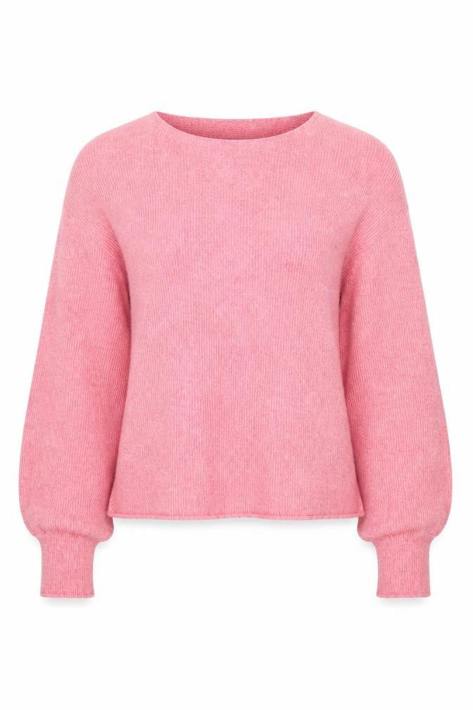 VILA Womens Pink Boat Neck  Viscose Pullover Jumper Size M