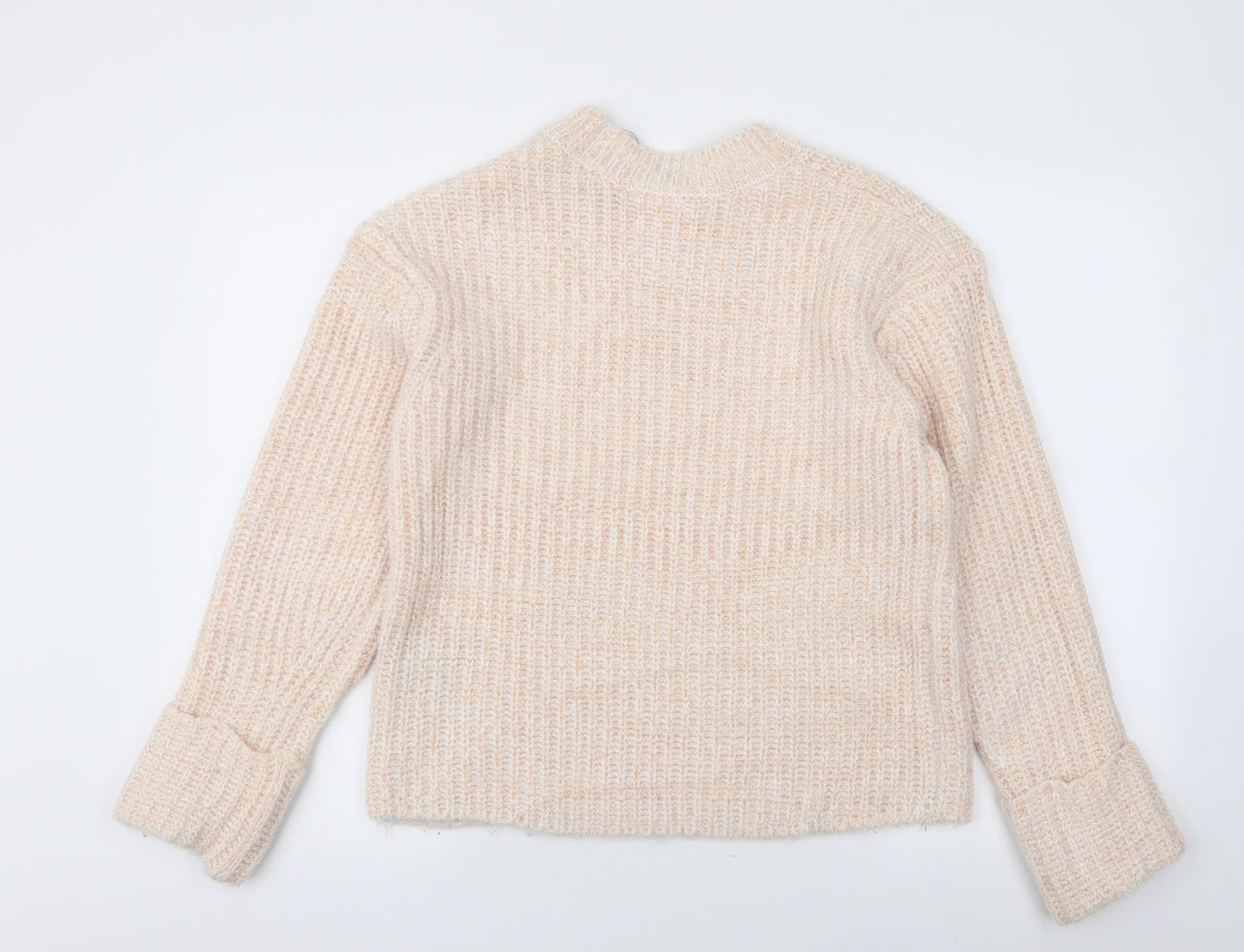 H&M Womens Ivory High Neck  Polyester Pullover Jumper Size XS   - `
