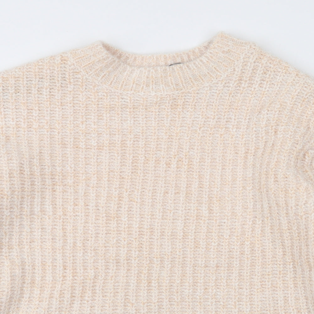 H&M Womens Ivory High Neck  Polyester Pullover Jumper Size XS   - `