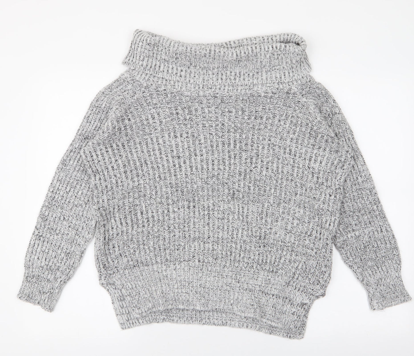New Look Womens Grey Roll Neck  Acrylic Pullover Jumper Size 8