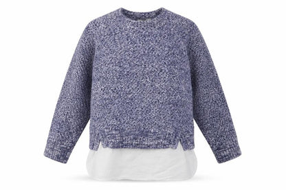 Tu Womens Blue Round Neck  100% Cotton Pullover Jumper Size 10   - Shirt insert