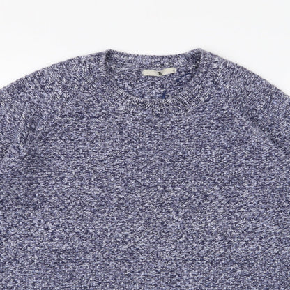 Tu Womens Blue Round Neck  100% Cotton Pullover Jumper Size 10   - Shirt insert