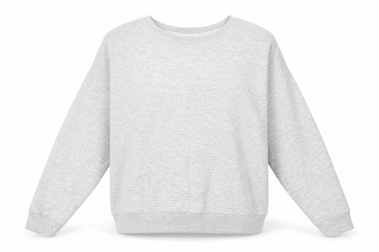 New Look Womens Grey Striped Polyacrylate Fibre Pullover Sweatshirt Size 14  Pullover