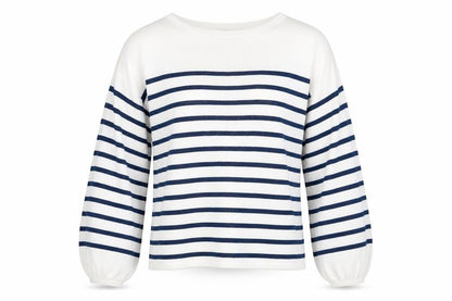 H&M Girls White Crew Neck Striped Cotton Pullover Jumper Size 11-12 Years  Pullover