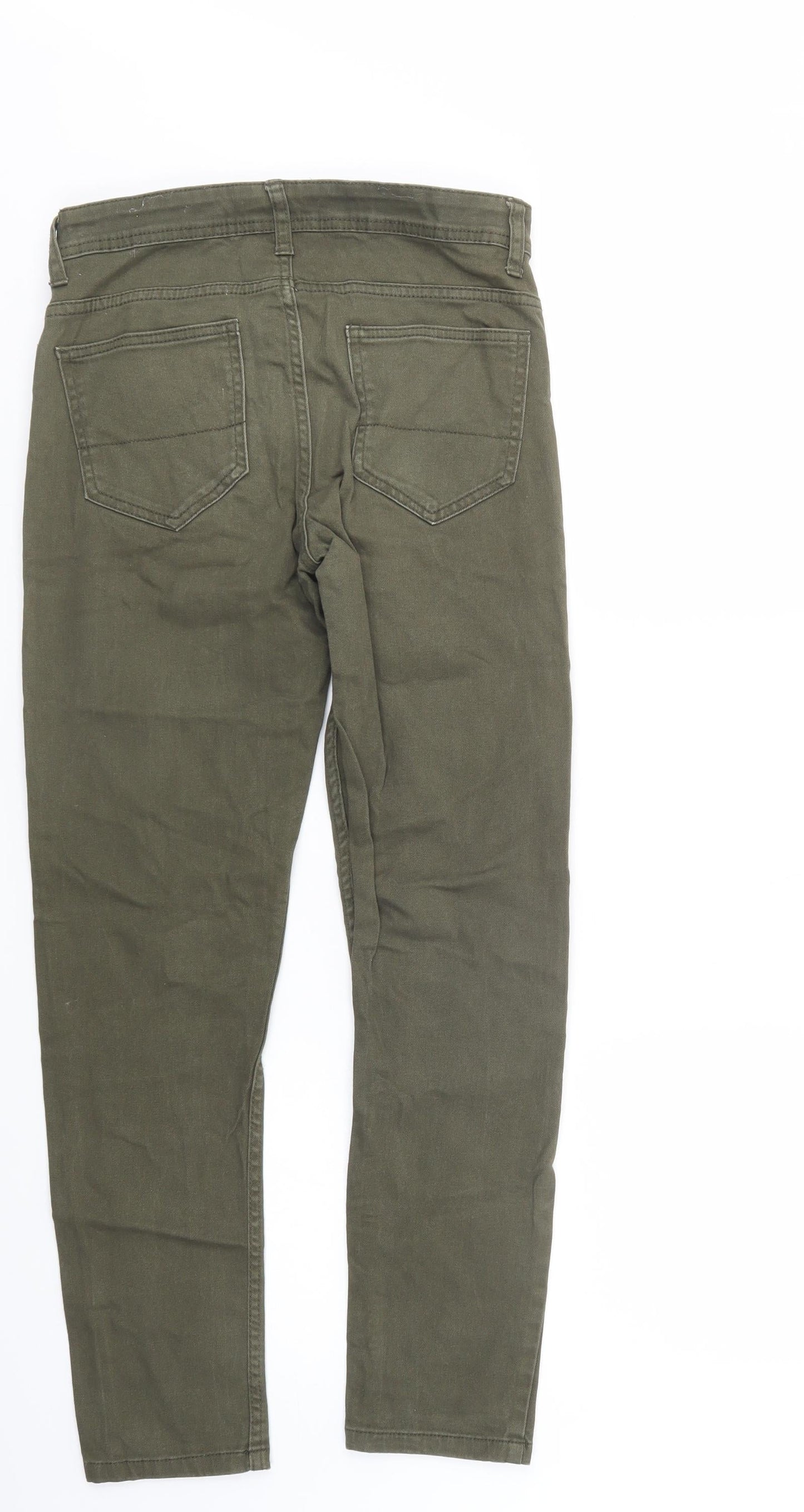Primark Womens Green  Cotton Skinny Jeans Size 28 L30 in Regular Button