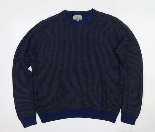 Marks and Spencer Mens Blue Round Neck  Acrylic Pullover Jumper Size S