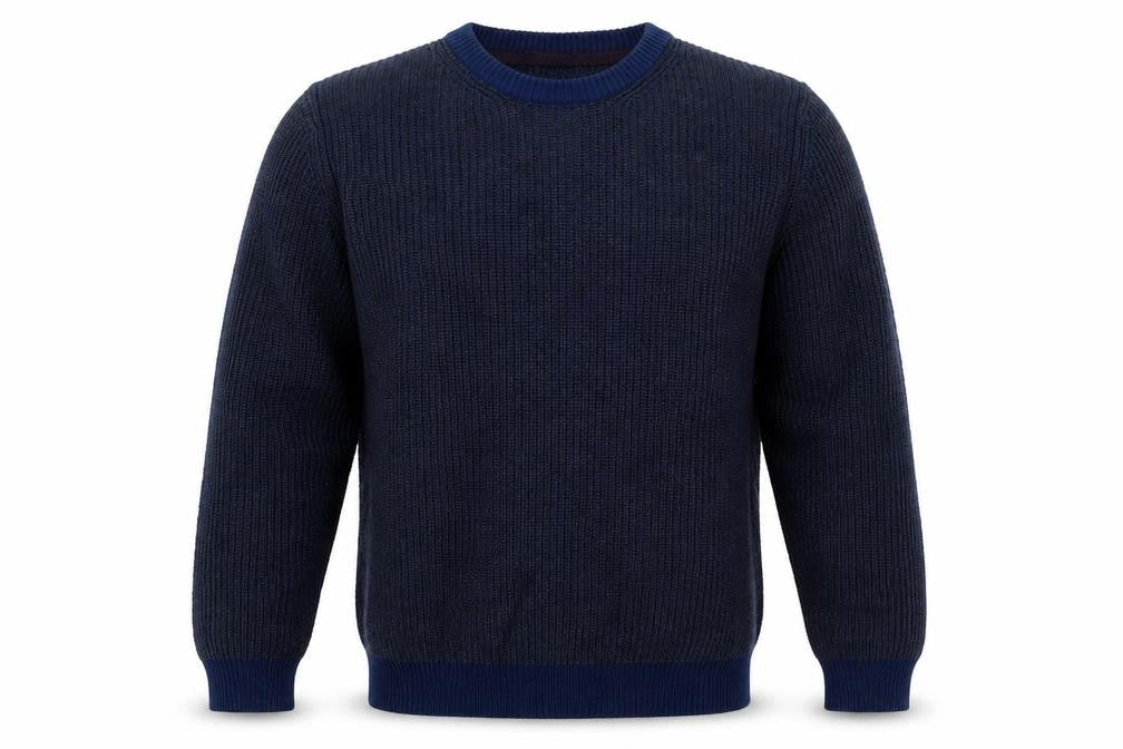 Marks & Spencer Mens Blue Round Neck  Acrylic Pullover Jumper Size S