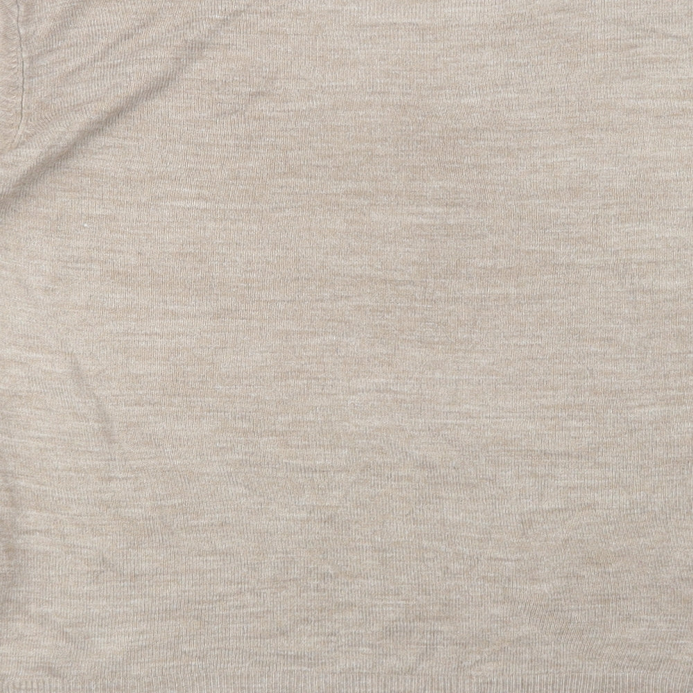 Primark Womens Beige Crew Neck  Acrylic Pullover Jumper Size 12
