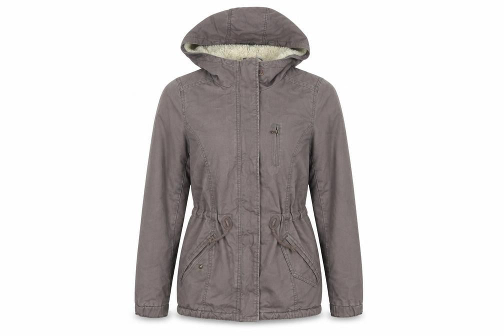 H&M Womens Brown   Parka Jacket Size 8  Zip