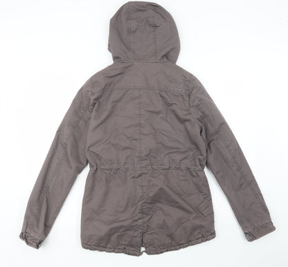H&M Womens Brown   Parka Jacket Size 8  Zip