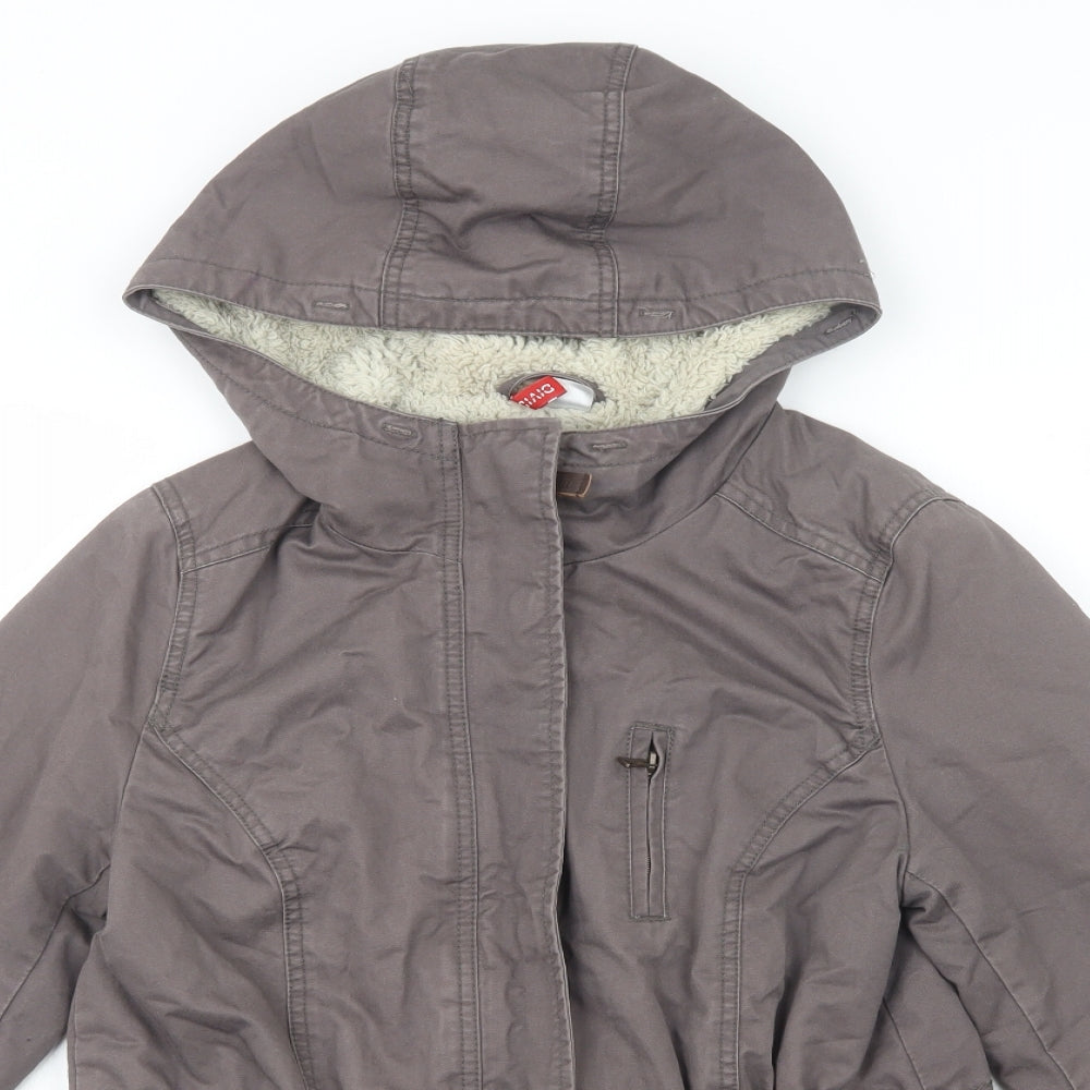 H&M Womens Brown   Parka Jacket Size 8  Zip