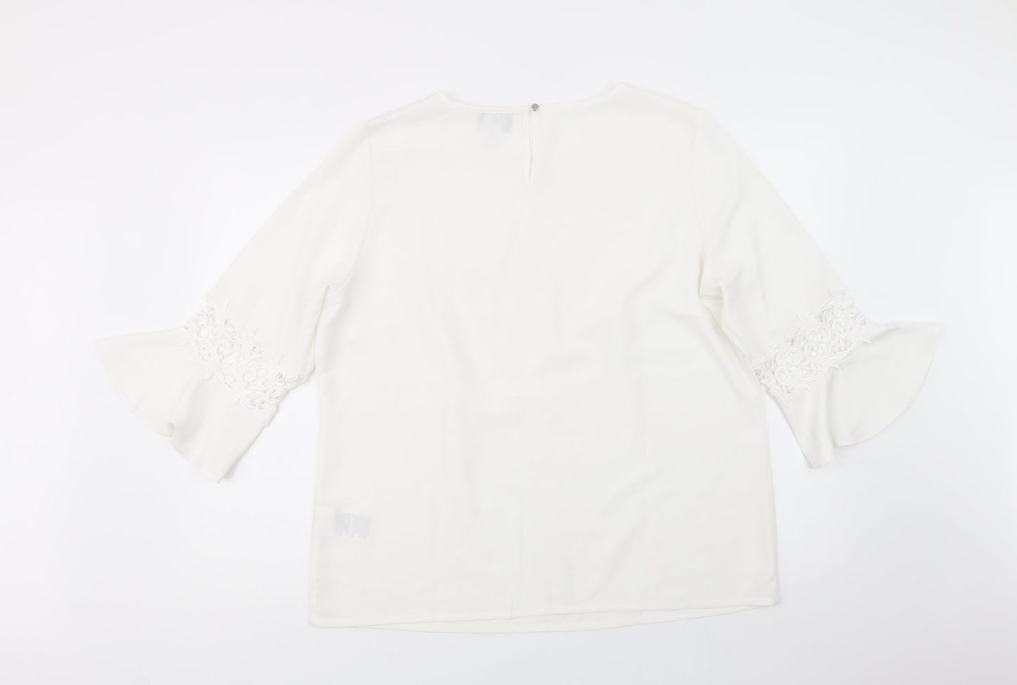 Fair Lady Womens White  Polyester Basic Blouse Size 18 Boat Neck
