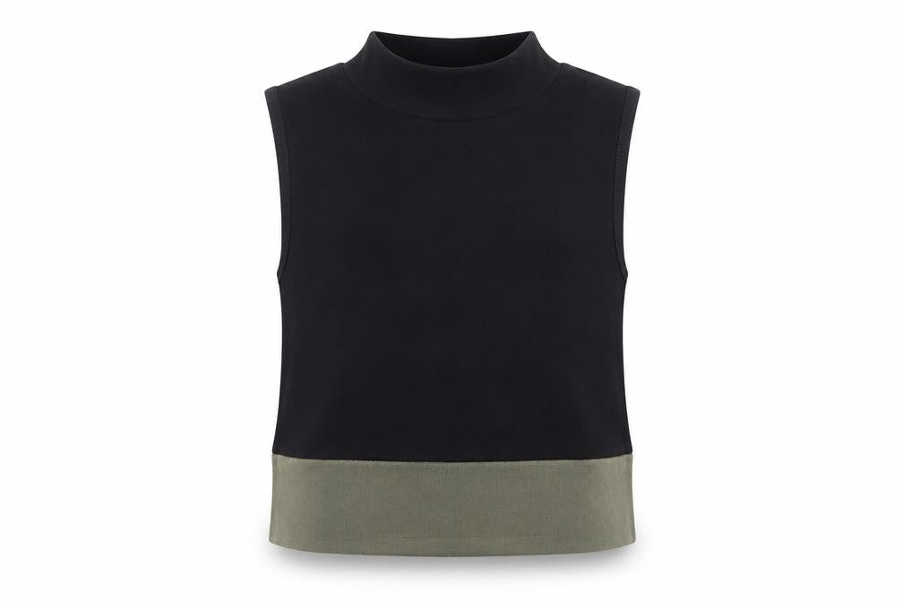 Primark Girls Black  Cotton Basic Blouse Size 9-10 Years Mock Neck Pullover