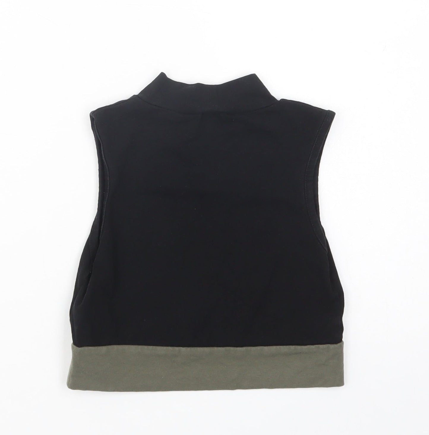 Primark Girls Black  Cotton Basic Blouse Size 9-10 Years Mock Neck Pullover
