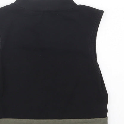 Primark Girls Black  Cotton Basic Blouse Size 9-10 Years Mock Neck Pullover