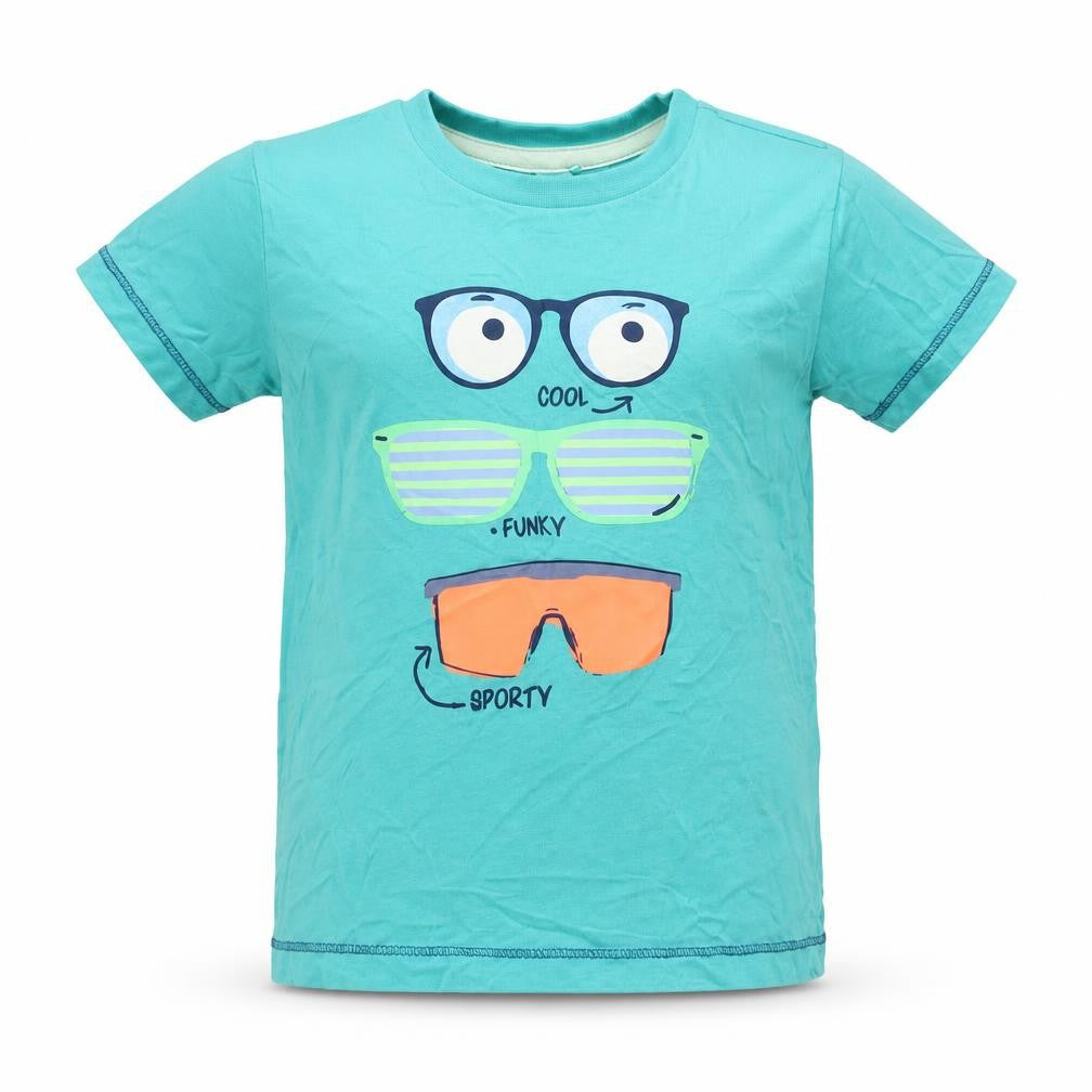 Cool Club Boys Green  Polyester Basic T-Shirt Size 2-3 Years Round Neck Pullover - Sporty, Cool
