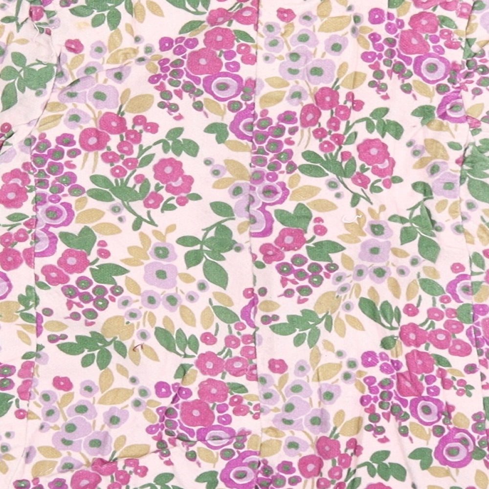 Gap Girls Pink Floral  Overcoat Coat Size 3-6 Months   Button