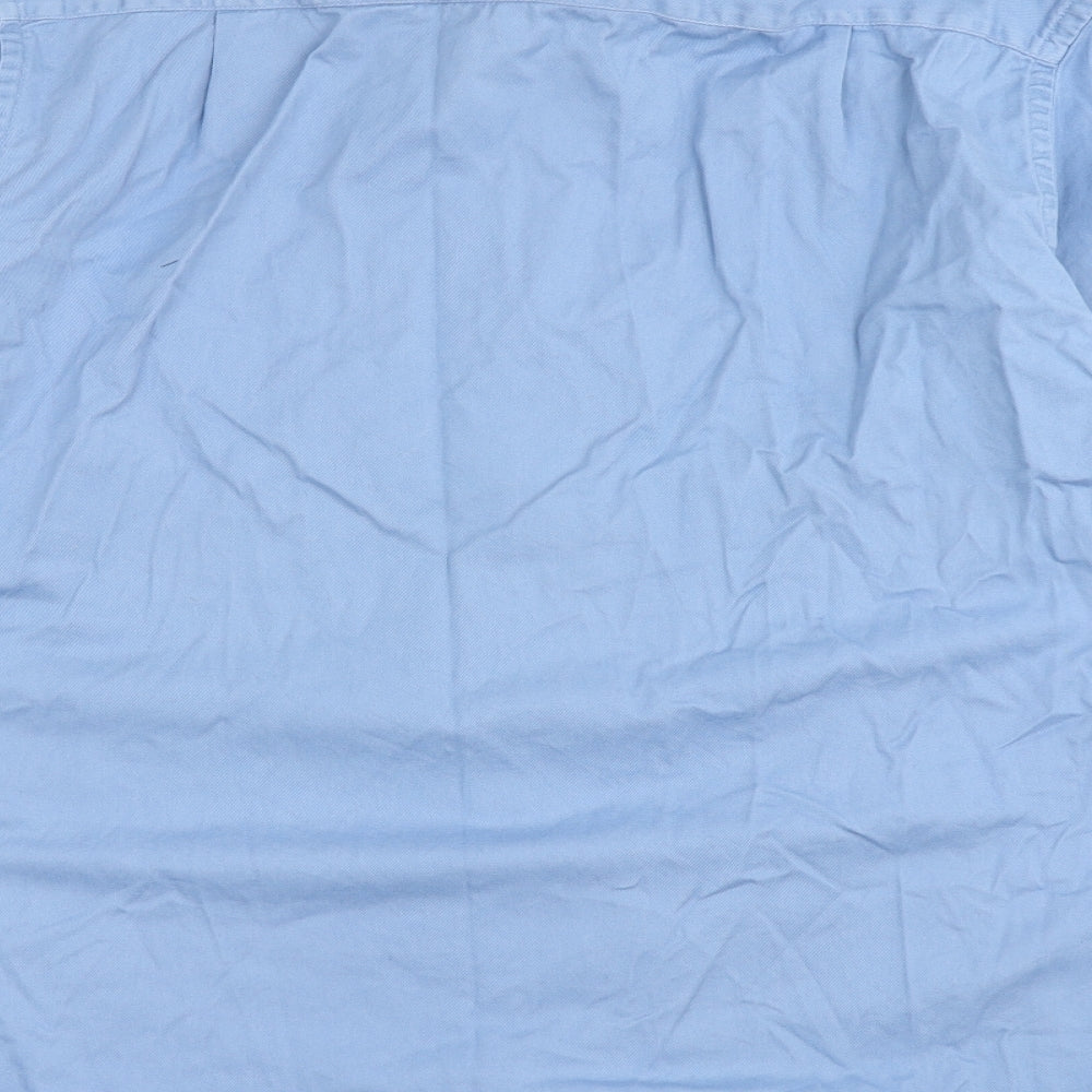 Samuel Windsor Mens Blue  Cotton  Button-Up Size L Collared Button