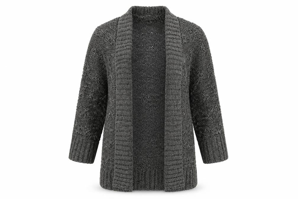 TU Womens Grey V-Neck  Acrylic Cardigan Jumper Size 8