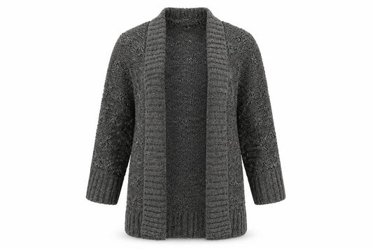 Tu Womens Grey V-Neck  Acrylic Cardigan Jumper Size 8