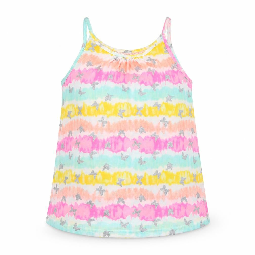 Isaac Mizrahi Girls Multicoloured Floral Polyester Camisole T-Shirt Size 7-8 Years Round Neck  - Tie Dye