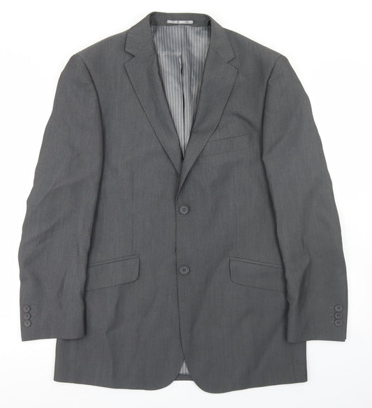 Preworn Mens Grey  Polyester Jacket Blazer Size 38